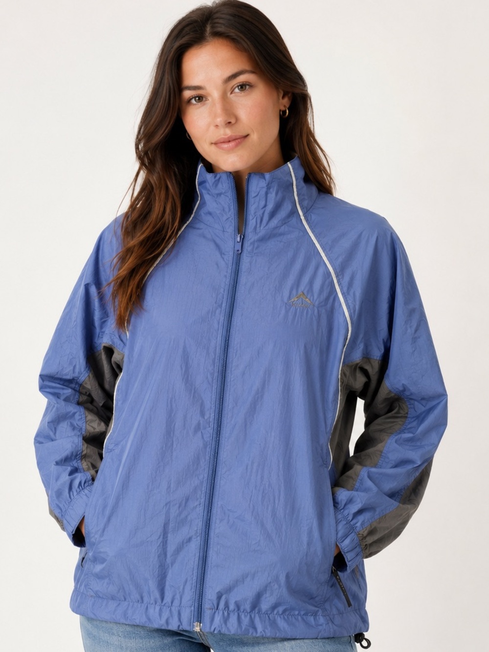 K-Way Technical Design Vintage Y2K Windbreaker Blue Gray Size M